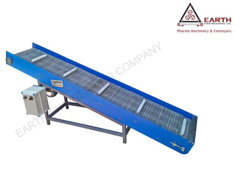 Inclined Wire Mesh Conveyor System Earth Conveying